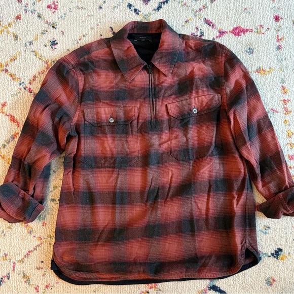 Vince Plaid Quarter Zip Size Medium - Picture 4 of 6